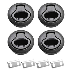 Marine City Nylon Round Hatch Flush Pull Stem Latch, 2-2/5”, Durable (Pack of 4)