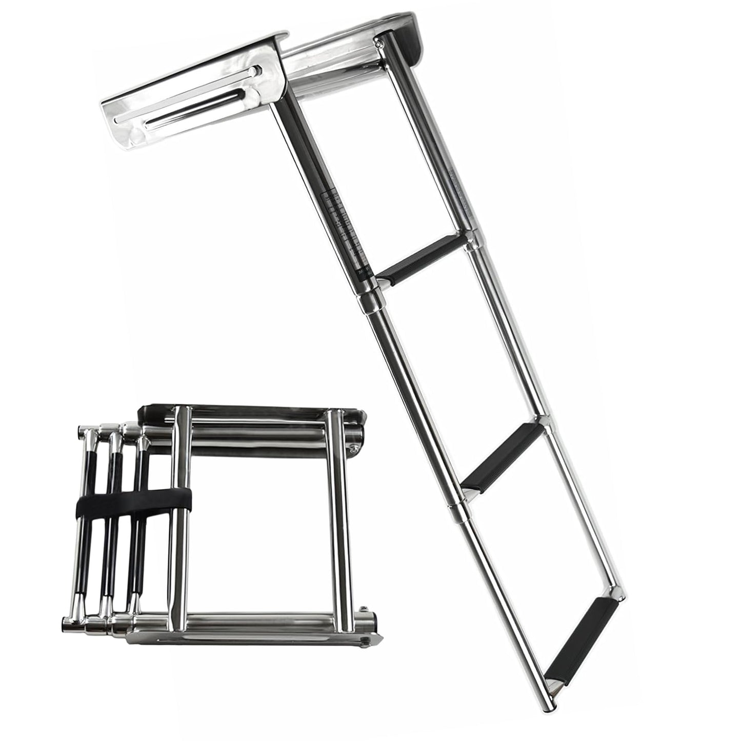MARINE CITY 3-Step Telescoping Swim Platform Ladder – 304 Stainless Steel Marine City Hardware