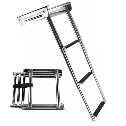 MARINE CITY 3-Step Telescoping Swim Platform Ladder – 304 Stainless Steel Marine City Hardware