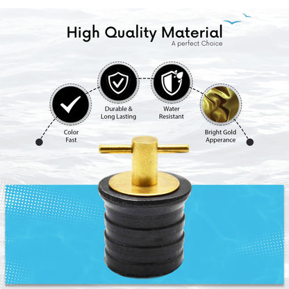 Marine City 1-1/4” Brass Drain Plug with Neoprene Seal – Rust-Proof, Waterproof