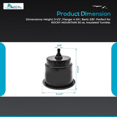 Marine City Closeable Drain Cup Holder – Flush Mount Polypropylene, Fits 30 oz