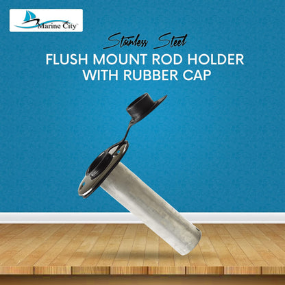 MARINE CITY Stainless Steel Flush Mount Fishing Rod Holder – 90° Angle