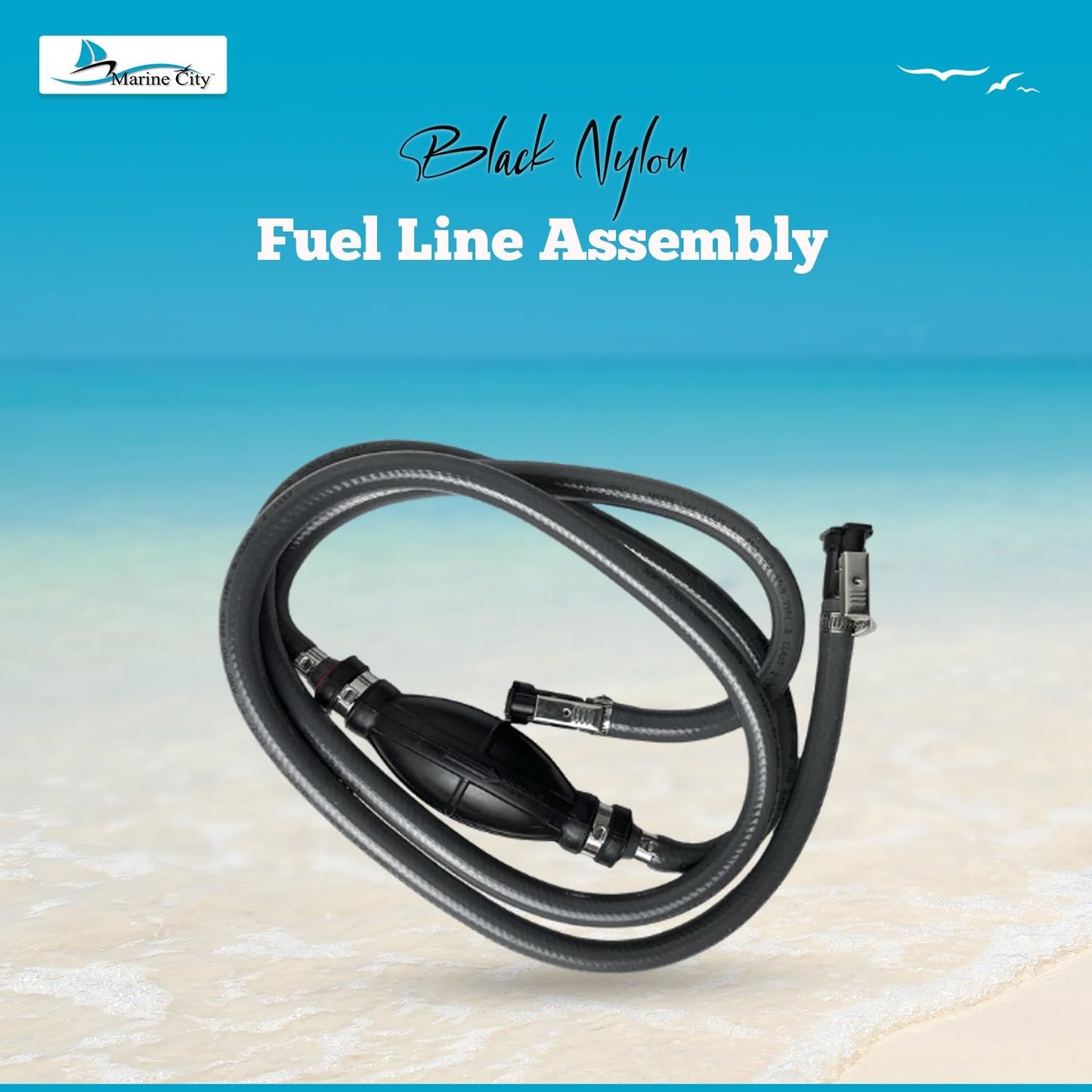 MARINE CITY Boat Heavy-Duty Fuel Line Assembly 8.8 FT Marine Outboard Fuel Hose