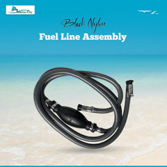 Marine City Boat Conjunto de línea de combustible resistente, línea/manguera de combustible fueraborda marina de nailon de 8.8 pies, diámetro interior de 3/8 pulgadas, diámetro exterior de 5/8 pulgadas para motor fueraborda