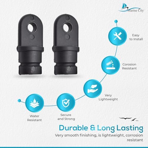 Marine City Black Nylon Bimini Top Eye End Cap – Round Inside Eye (4 Pcs) Marine City Hardware