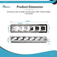 Marine City 6-Slot Louvered Vent – Stainless Steel, Corrosion-Resistant