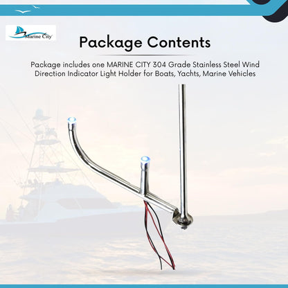 Marine City 304 Stainless Steel Wind Direction Indicator Light – LED Holder
