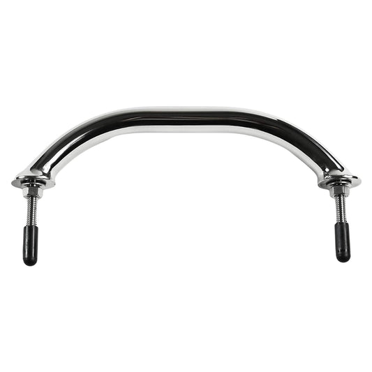 Marine City 8” Stainless Steel Oval Tube Boat Handrail with Flange & Studs