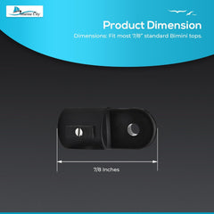 Marine City Bimini Top Boat Jaw Slides – Black Nylon Outside Eye End (2 Pcs)