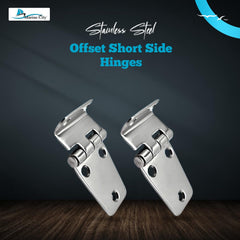 Marine City Stainless Steel Offset Short Side Hinges (2-5/8” × 1-7/16”) (2 Pcs)