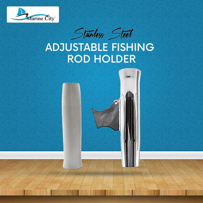 MARINE CITY Adjustable Fishing Rod Holder – Aluminum Flared Weld On (Pack of 2) Marine City Hardware