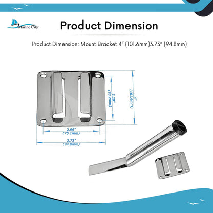 MARINE CITY Stainless Steel Slide Mount Removable Fishing Rod Holder, 8-1/2”