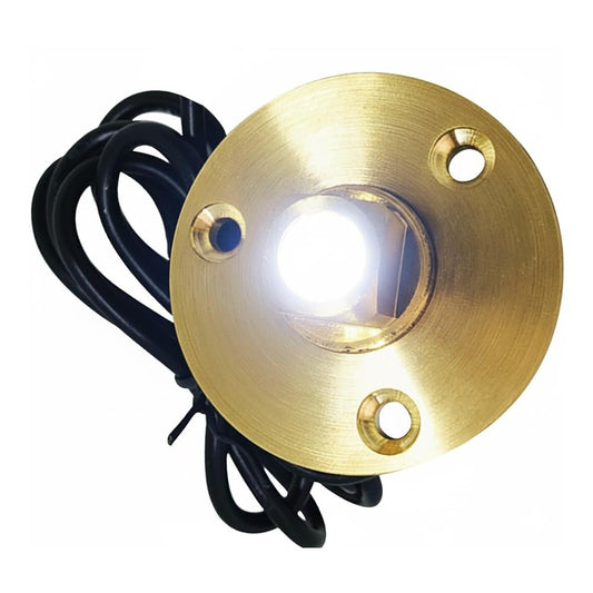 Marine City Underwater LED Light Brass Drain Plug – 12V LED, for Boat (White) Marine City