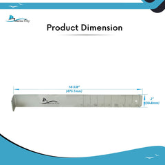 Marine City 18-Inch Aluminum Fishing Ruler – Durable Mount Fish Measuring Tool