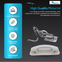 Paquete MARINE CITY Juego de pescantes de liberación rápida con almohadilla de mango blanca para botes inflables (1 par)