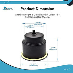 Marine City Portabebidas de acero inoxidable con estampado de fibra de carbono negro y orificio central