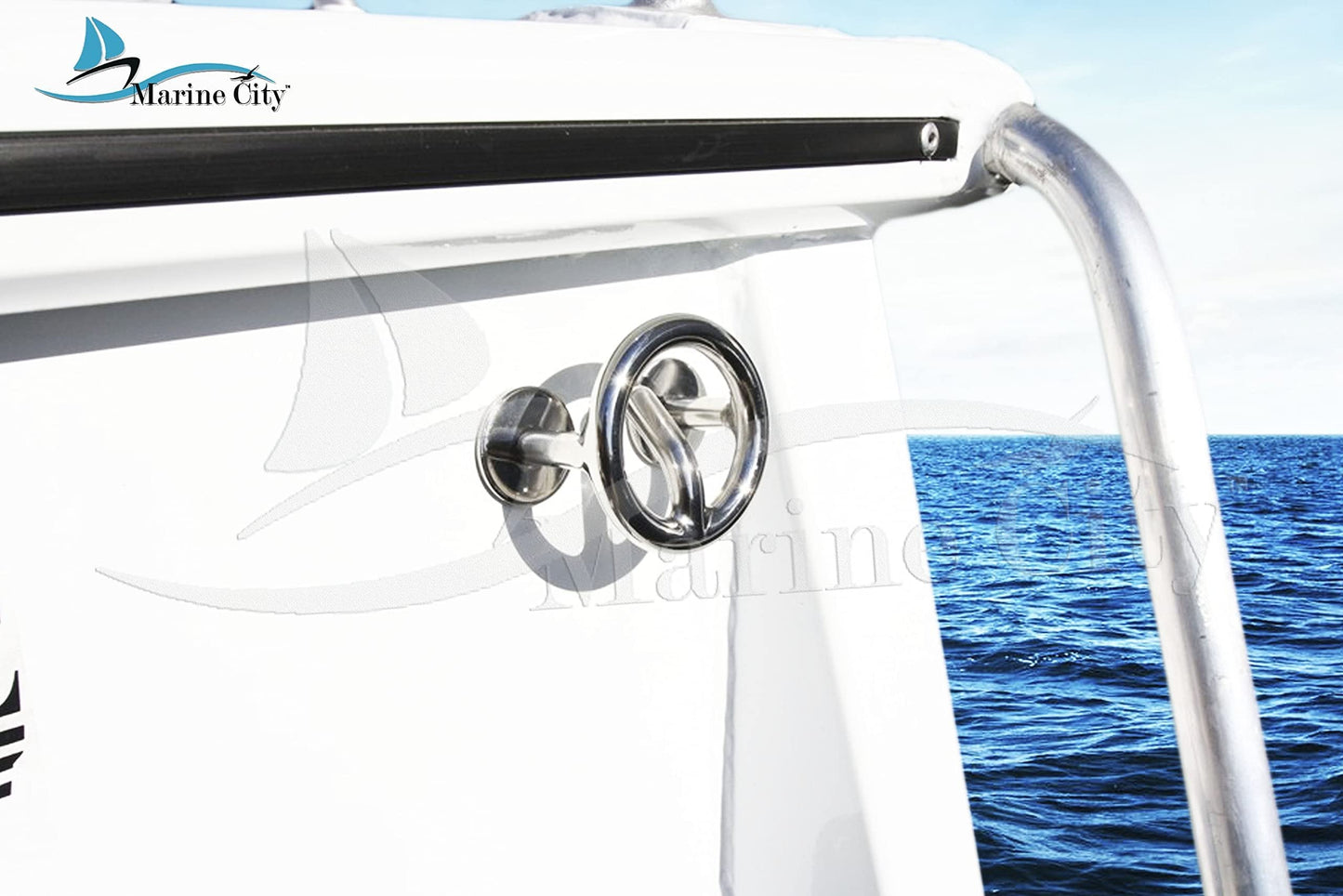 MARINE CITY Transom Mount Ski Tow Hook – 316 Stainless Steel, 3 inches Ring Marine City