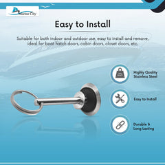 Marine City Hatch Cover Pull – 304 Stainless Steel, 2 Inches Marine Handle