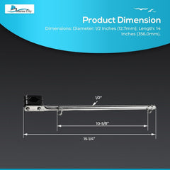 Marine City 316 Stainless Steel Rail Mounted Flag Staff – 15-1/4