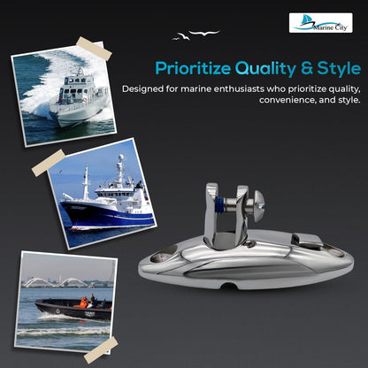 Marine City 360° Quick-Release Bimini Top Swivel Mount – 316 Stainless Steel MARINE CITY