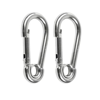 MARINE CITY 316 Mosquetones de acero inoxidable de 2-3/8 pulgadas/gancho de presión con anillo para escalada, pesca, senderismo