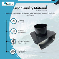 Marine City Intake & Exhaust Cowl Ventilator–304 Stainless Steel, 3” Hose Flange