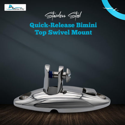 Marine City 360° Quick-Release Bimini Top Swivel Mount – 316 Stainless Steel MARINE CITY