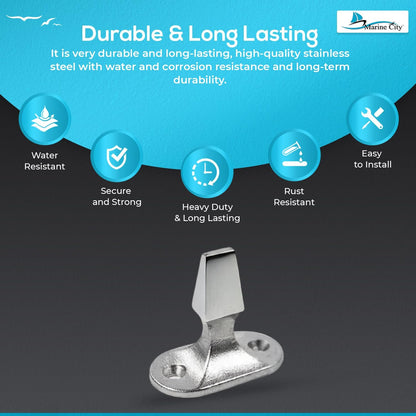 Marine City Tope de puerta de acero inoxidable y soporte para barco, RV (altura: 1-5/8") (M)