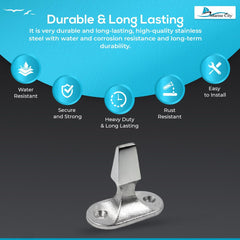 Marine City Tope de puerta de acero inoxidable y soporte para barco, RV (altura: 1-5/8