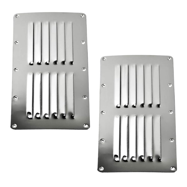 Marine City 304 Stainless Steel Rectangle Stamped Louvered Vent – (Pack of 2)