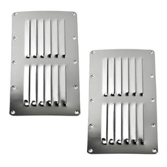 Marine City 304 Stainless Steel Rectangle Stamped Louvered Vent – (Pack of 2)