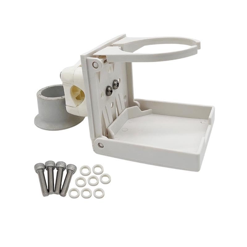 Marine City White ABS Plastic Folding Cup Holder with Adjustable Arms MARINE CITY