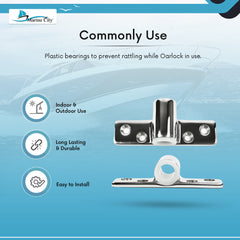 Marine City 316 Stainless-Steel 1/2 Inches Shank Side Mount Rowlock/Oarlock Socket (2 Per Pack)