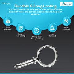 Marine City Round Rowlock/Oarlock – 316 Stainless Steel, 2