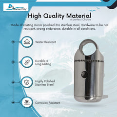 Marine City 316 Stainless Steel Antenna Ratchet Rail Mount with Handle