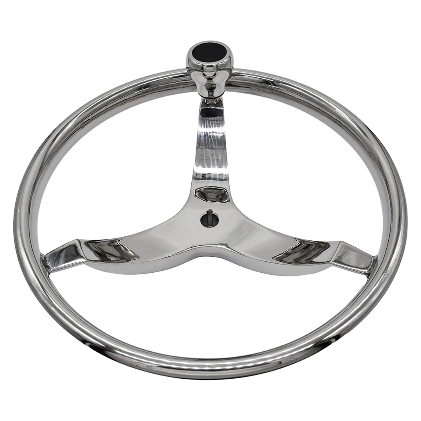 MARINE CITY 3-Spoke Steering Wheel with Knob – 13-1/2” 316 Stainless Steel