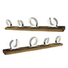 Marine City Carrete de 4 cañas Tablero de Base de Teca Estante de Almacenamiento de caña de Pescar de Acero Inoxidable 316 para Barco, Furgoneta, Coche