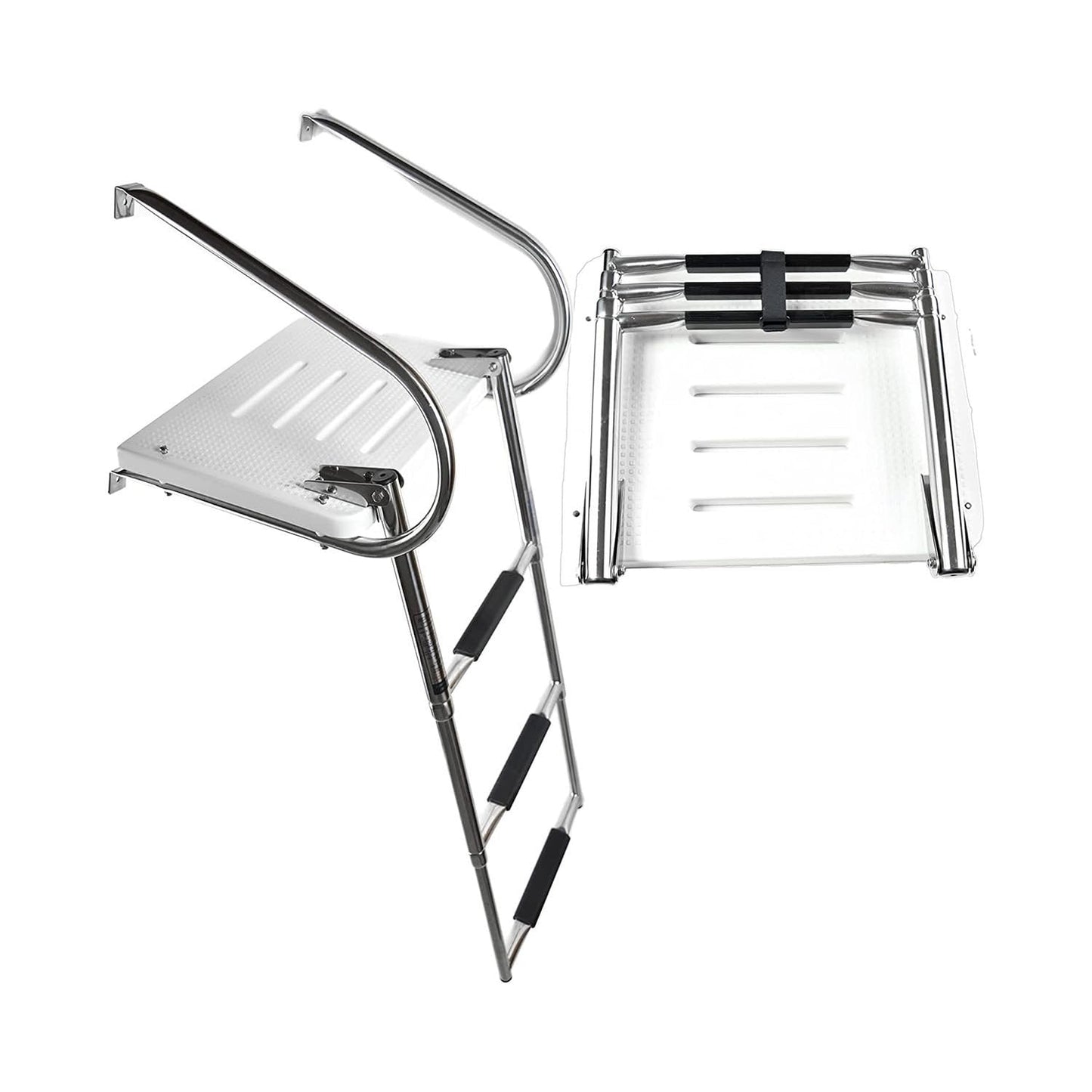 Marine City 304 Stainless Steel 3-Step Telescoping I/B Swim Platform Ladder Marine City Hardware