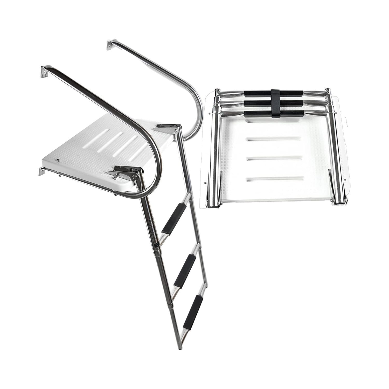 Marine City 304 Stainless Steel 3-Step Telescoping I/B Swim Platform Ladder Marine City Hardware