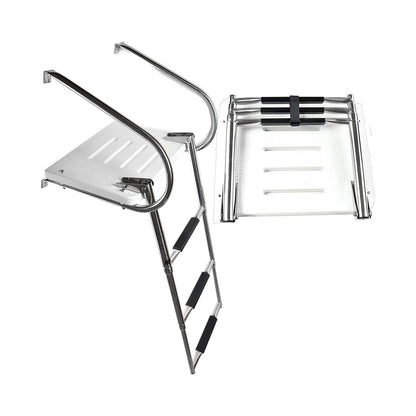 Marine City 304 Stainless Steel 3-Step Telescoping I/B Swim Platform Ladder Marine City Hardware