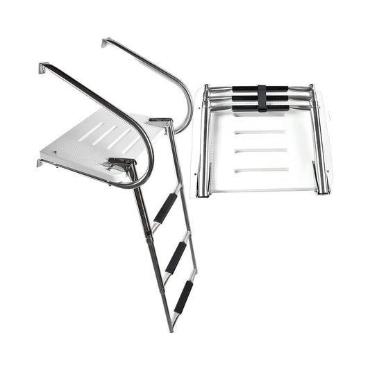 Marine City 304 Stainless Steel 3-Step Telescoping I/B Swim Platform Ladder Marine City Hardware