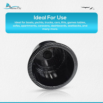 Marine City Black Closeable Plastic Cup Holder with Drain – Flush Mount Design