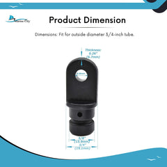 Marine City Black Nylon Bimini Top Eye End Cap - Round Inside Eye End