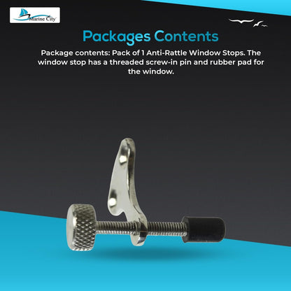 Marine City Anti-Rattle Window Stop – 304 Stainless Steel Marine Boat Lock Marine City Hardware