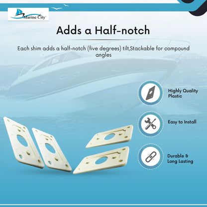 MARINE CITY Marine Antenna Mount Shim Kit – Plastic Shims (Short & Long Taper)