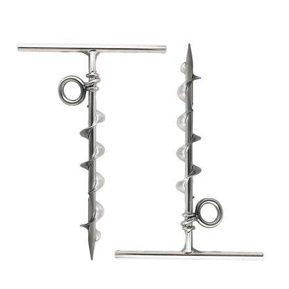 Marine City Spiral Ground Anchor with O-Ring – 304 Stainless Steel (Pack of 2) Marine City