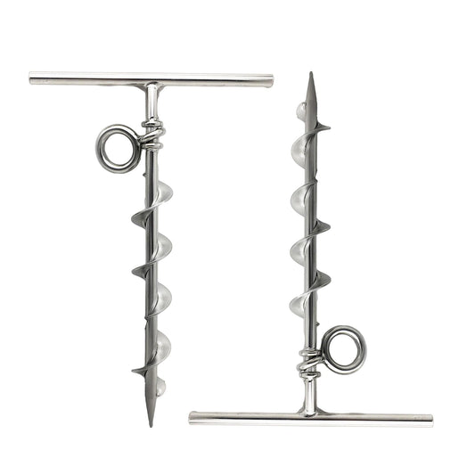 Marine City Spiral Ground Anchor with O-Ring – 304 Stainless Steel (Pack of 2) Marine City
