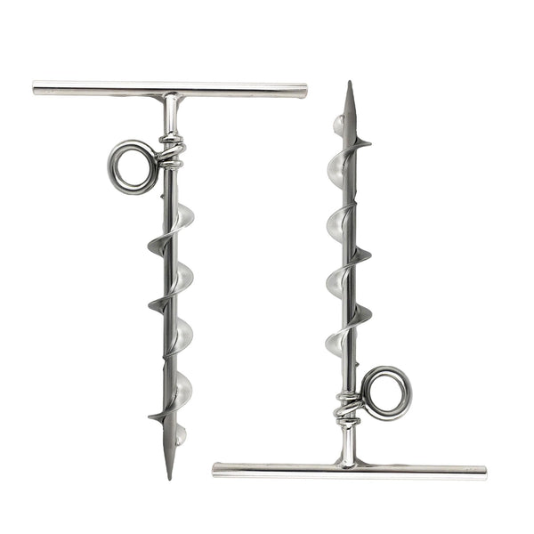 Marine City Spiral Ground Anchor with O-Ring – 304 Stainless Steel (Pack of 2)
