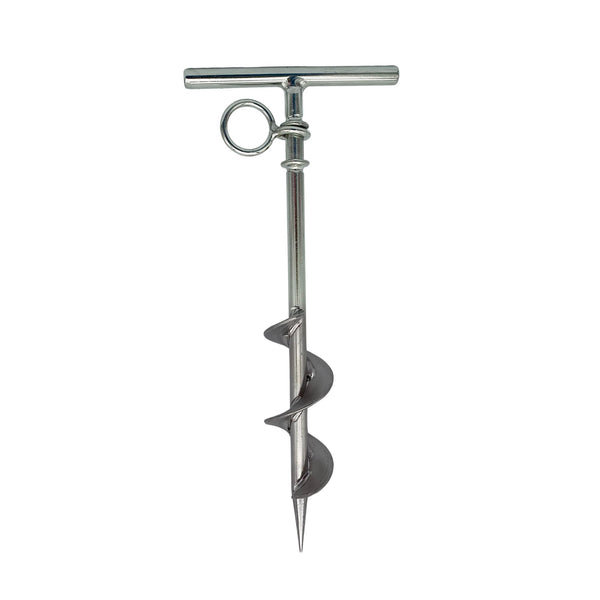MARINE CITY 304 Marine Grade Stainless Steel Long Grip Spiral Ground Anchor with a O-Ring for Boat Mooring on the Beach, Camping Tent, Dog Tie-Out Stake; Backyard (4-1/2" x 10-5/8")
