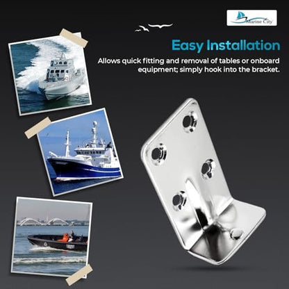 Marine City Removable Table Bracket Stainless Steel, Rust-Resistant Easy Install Marine City
